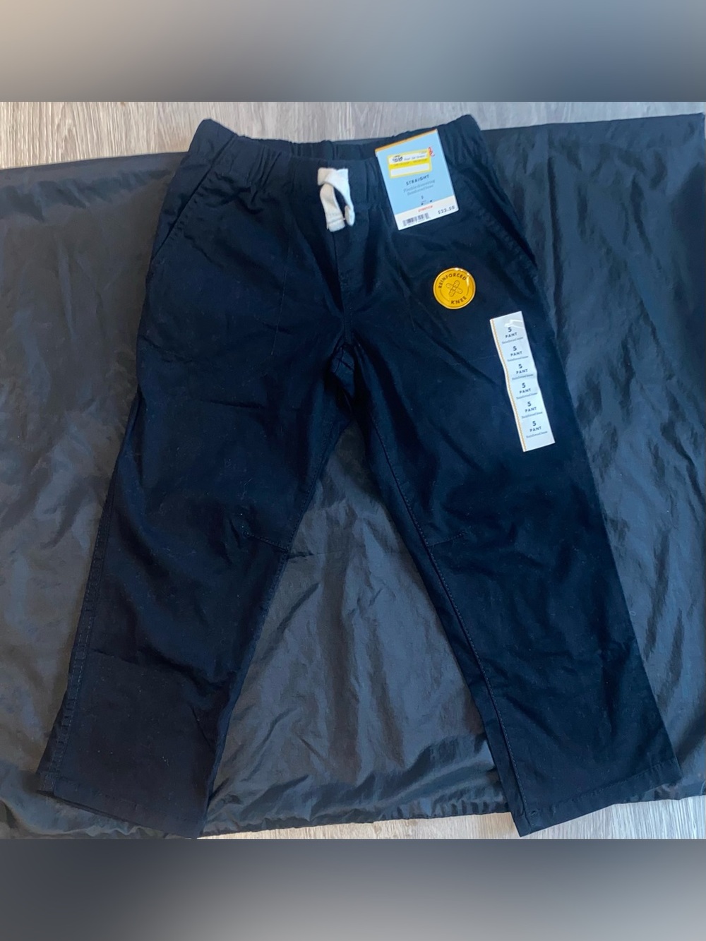 Cat & Jack Black Pull-On Jogger Pants with White Drawstring